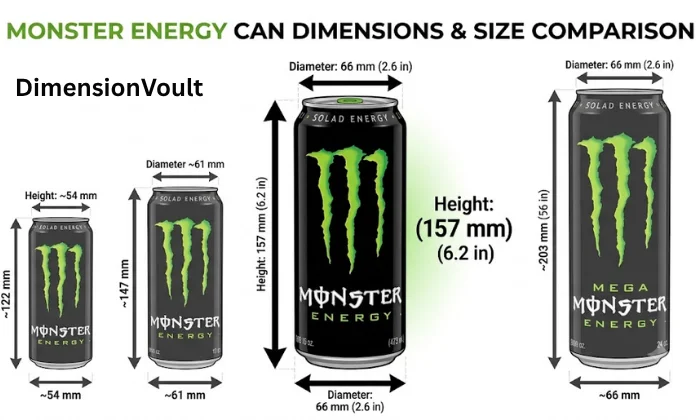 Monster Can Dimensions in Inches